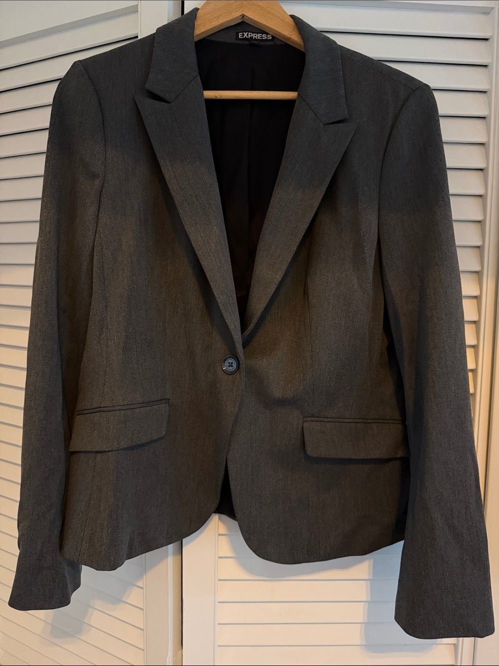 Express Women's Charcoal Single-Button Blazer